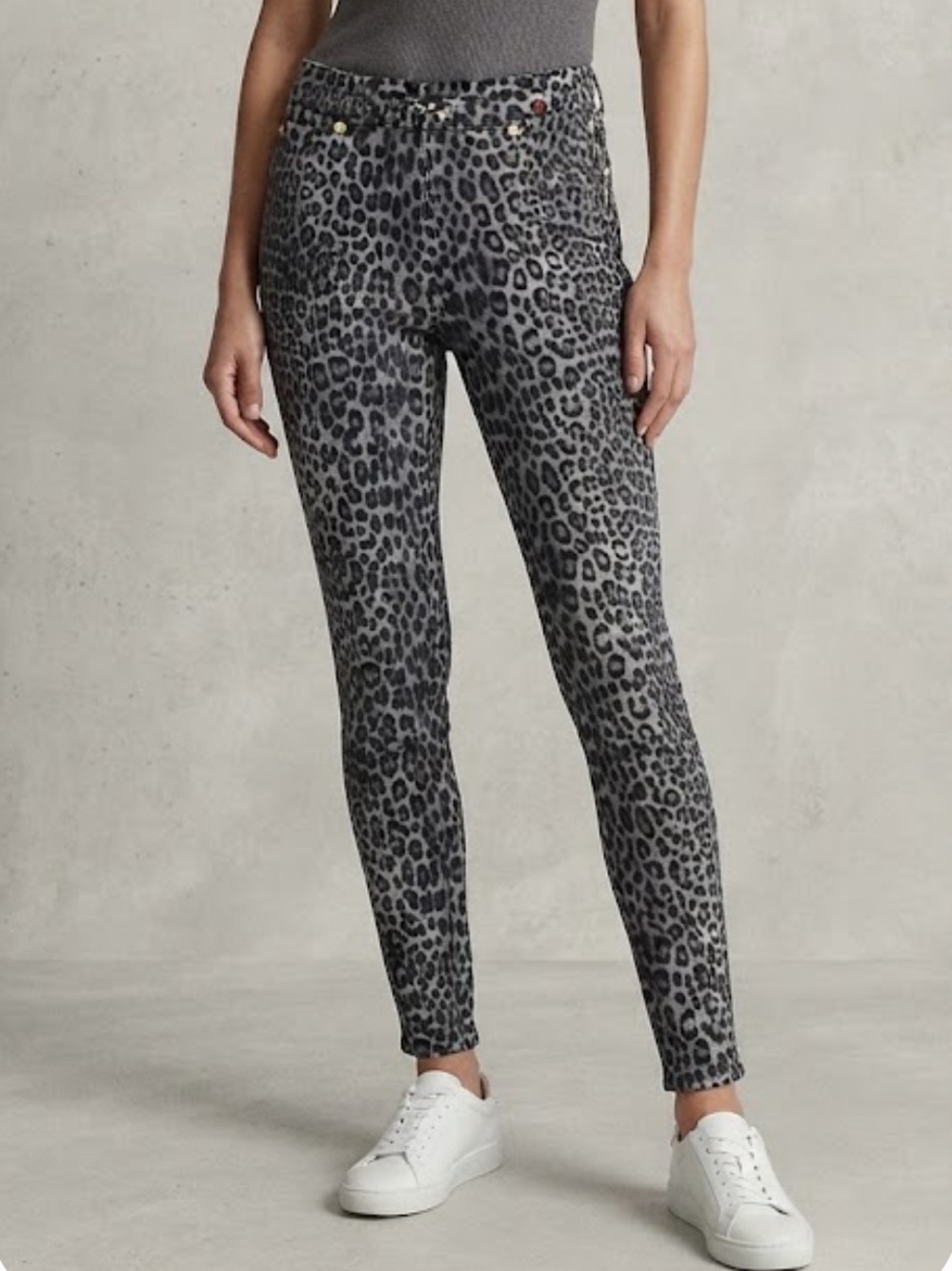 MICHAEL MICHAEL KORS Black Leopard Print Pull On Jeggings Small